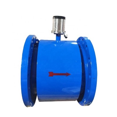 DN200 seawater corrosive liquid battery powered magnetic flow meter